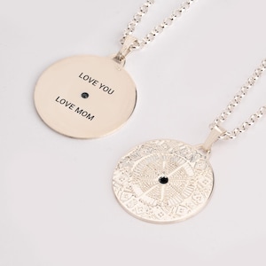 Personalized Compass Necklace For Men - Mens Compass Pendant - Engraved Custom Necklace for Men -Gift For Him - Minimalist Necklace