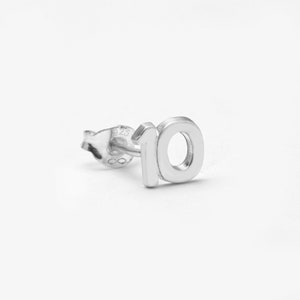 Custom Lucky Number Stud Earrings - Lucky Number Earring in Sterling Silver - Custom Number Earring - Lucky Number Jewelry -  Custom Made
