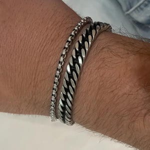 Men&#39;s Cuban Link Bracelet – Bold Gourmet Chain - Thick Cuban Chain Bracelet - Stainless Steel Cuban Link Bracelet for Men - Gift For Men
