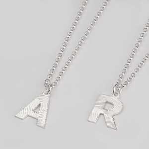 Fingerabdruck Halskette - Initial Halskette - Personalisierte Initial und Fingerabdruck Halskette - Fingerabdruck Schmuck - Gedenkgeschenk