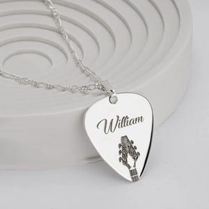 Custom Engraved Guitar Pick Necklace - Personalized UNISEX Guitar Pick Necklace - Musicians Gift - Guitar Pick Jewelry - Gift For Guitarist