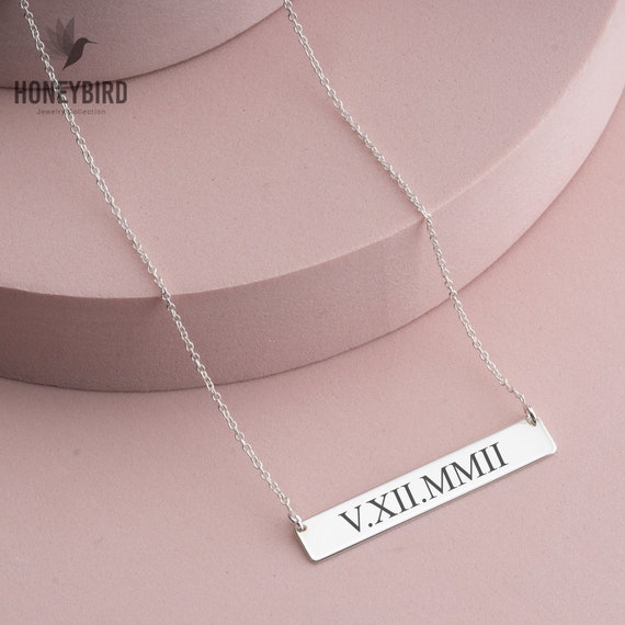 TMT® Personalised necklace for women | Initial necklace with date engraved  (Silver, Gold, Rose Gold) | Customised pendant Ideal personalised birthday  gift for Mother Daughter Grandmother Sister Auntie : Amazon.co.uk: Handmade  Products