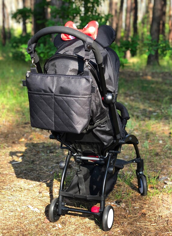 black pram bag