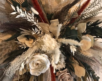 Dried Florals Large 3D Wall Creation Wedding Backdrop Photography Wall Custom Wedding Arch Specialty w mix naturally dried flower pampas