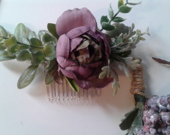 Wedding Package Purple, Haircombs,Bouts,Lavender Purple tones