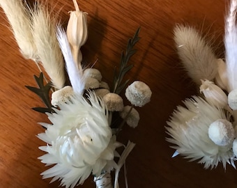 Dried Floral Natural Tones Perfect Wedding Corsages Bridal Party Or Groom Groomsmen Homecoming Anniversary Boutonnières Set Of 2 Free Ship