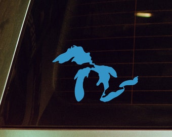 Great Lakes Vinyl Decal Sticker; Superior, Michigan, Huron, Erie, Ontario