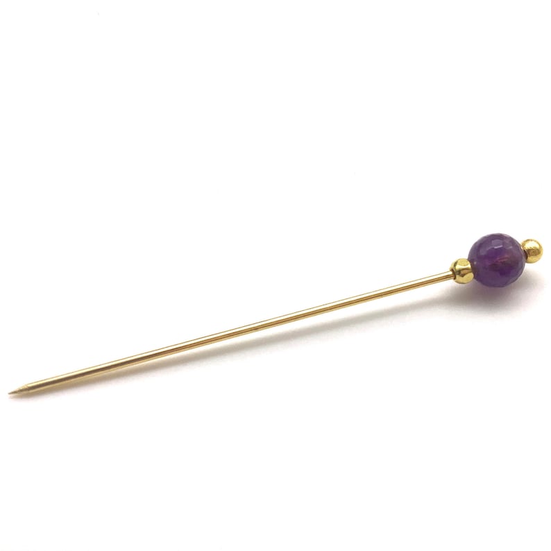 Semi precious Amethyst Stone Hijab Pin.