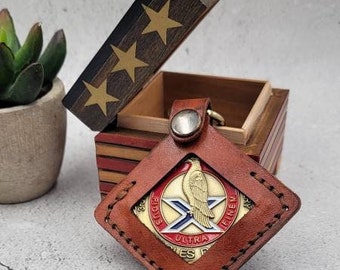 Square shaped Challenge Coin Keychain