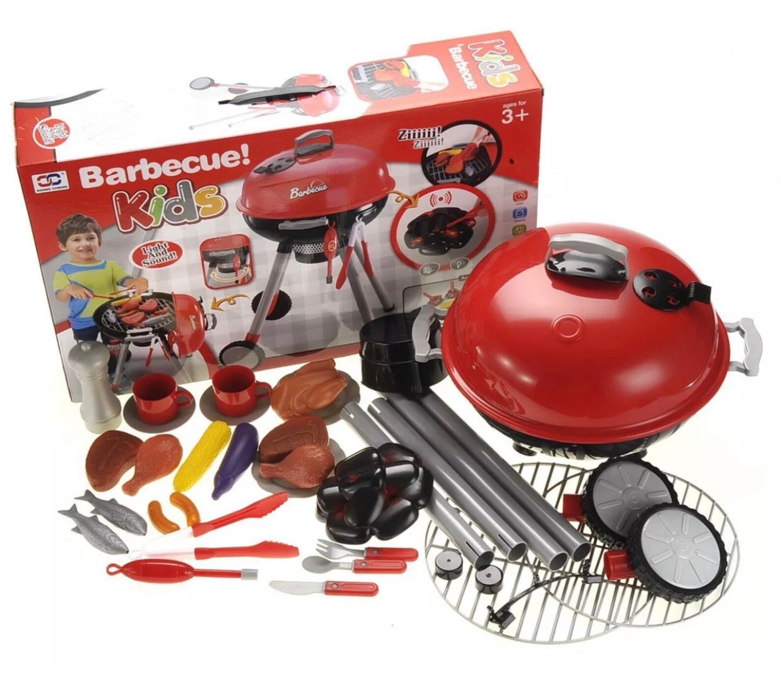 Childrens Pretend Barbeque Bbq Grill Role Play Toy Set With Etsy