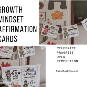12 Growth Mindset Affirmation Cards & Posters