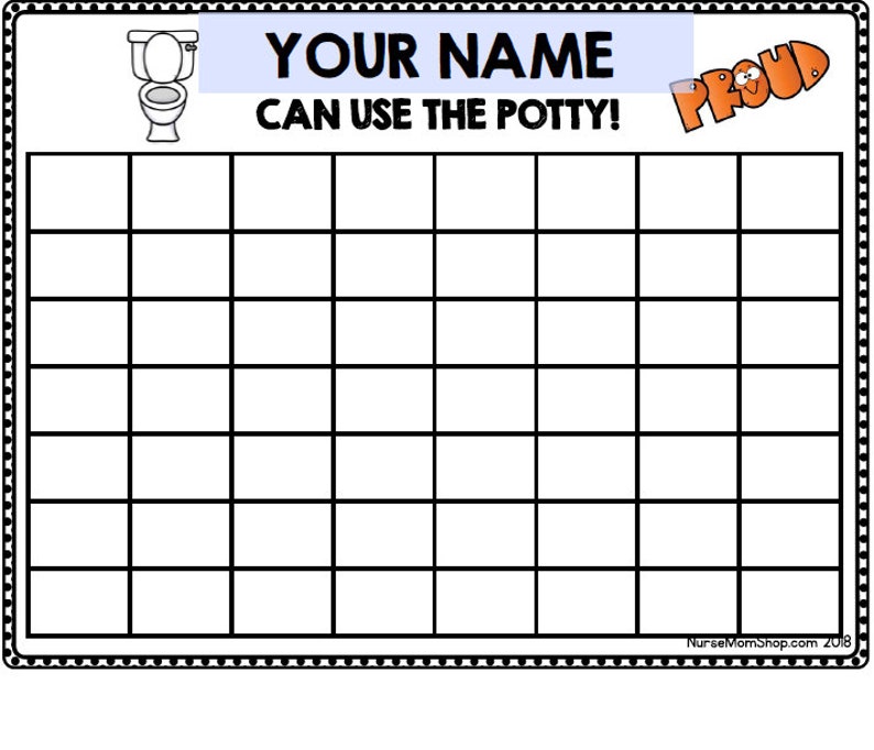 Editable potty training chart etsy