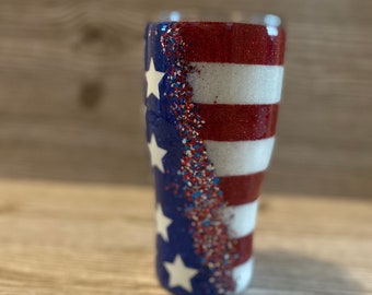 Red White and Blue Flag Tumbler