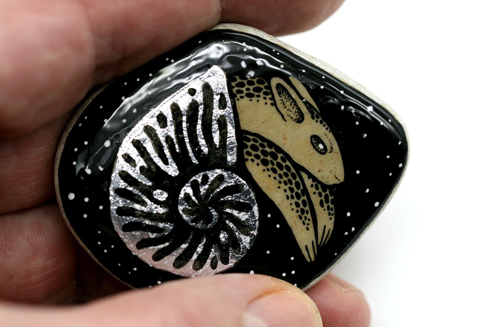 Bonita fantasía surrealista animal caracol mascota conejo en | Etsy