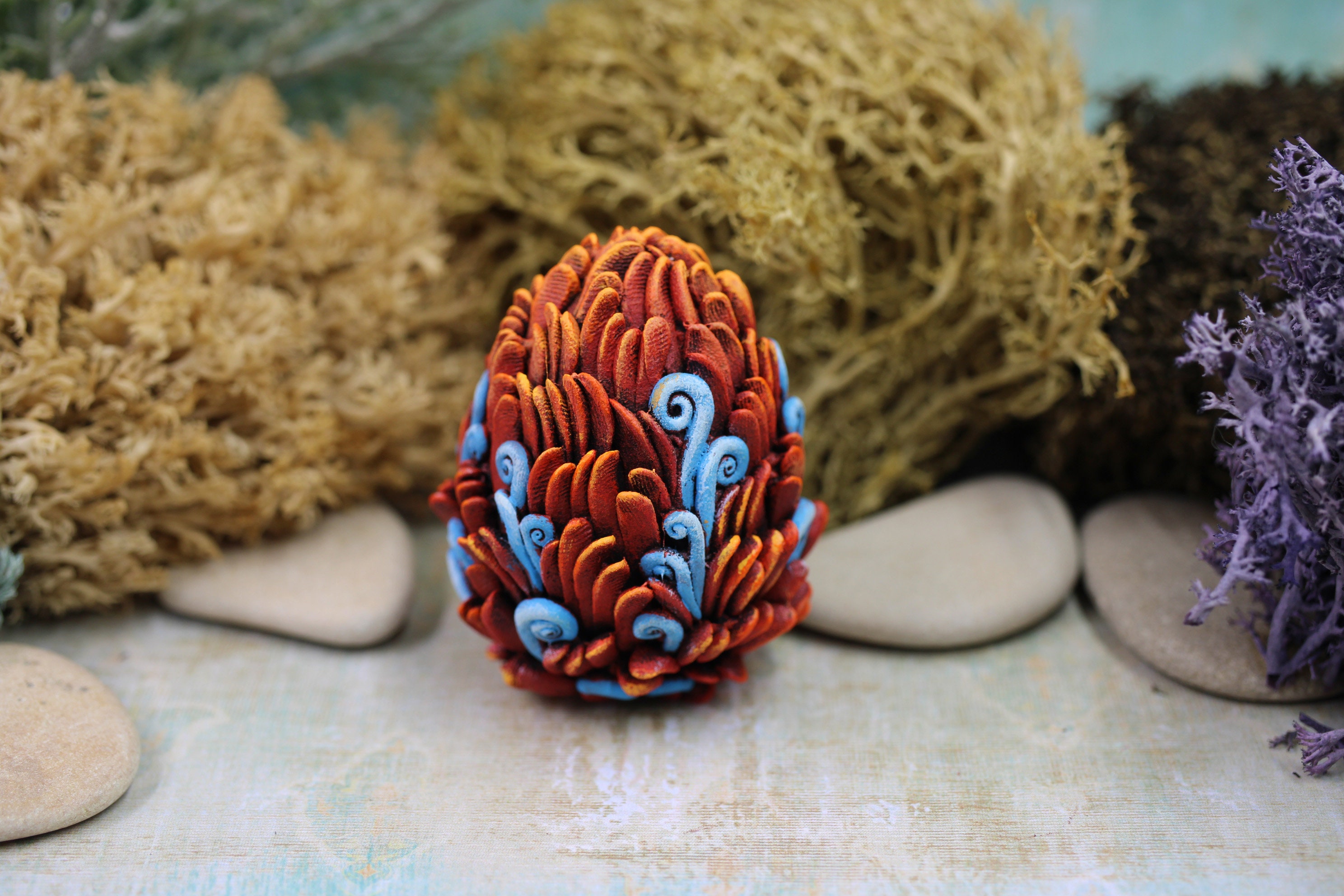 Little Dragon Egg Sculpture Polymer Clay Alien Egg Figure Etsy