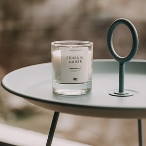 JenLiving® SENSUAL AMBER geurkaars, geurkaars zonder paraffines, voor unieke geurmomenten