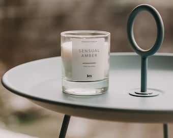 JenLiving® SENSUAL AMBER Duftkerze, Fragrance Candle ohne Paraffine, für einzigartige Duftmomente