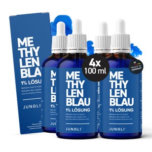 Methylene Blue Solution 1% USP pure quality, 4x 100 ml solution, without heavy metals, laboratory tested and made in Germany, Methylene Blue Premium