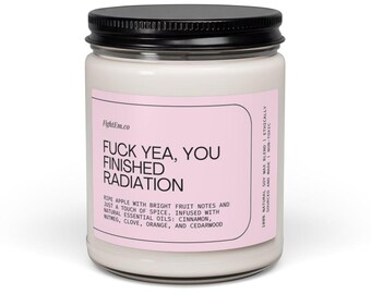 Radiation Celebration Candle, 9oz Soy Candle – Cancer Survivor Gift, Funny, Cancer Care Package