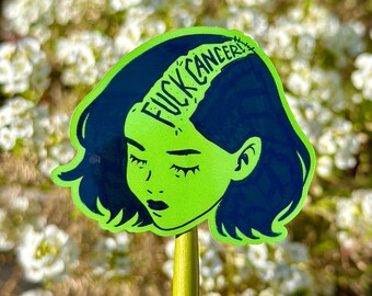 Shaved Babe Green Sticker, Waterproof, Weather-resistant
