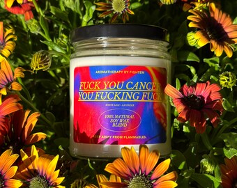 Funny Cancer Survivor Gift, F*ck Cancer Natural Soy Wax Candle, Cheer Up Gift, Radiation Gift, Chemo Care Package