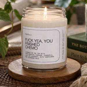 Chemo Celebration Candle, Cancer Survivor Gift, Natural Soy Wax Candle