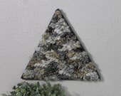 Gray Triangle Woven Wall Hanging: Alpaca & Merino Wool Art