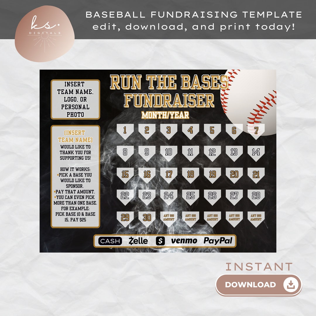 Baseball Fundraiser Template Easy Fundraising Template Baseball Baseball Fundraiser Template Easy Fundraising Template Baseball