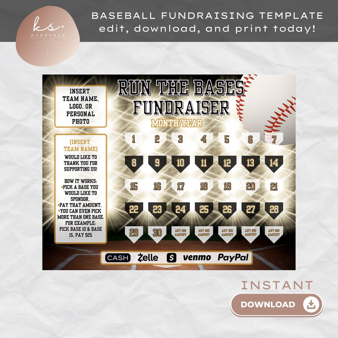 Baseball Fundraiser Template Easy Fundraising Template Baseball Baseball Fundraiser Template Easy Fundraising Template Baseball