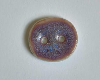 3/4” Misty Lavender Glazed Porcelain Button for Knitting or Crochet