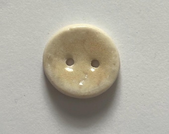 3/4” Oatmeal Glazed Porcelain Button for Knitting or Crochet