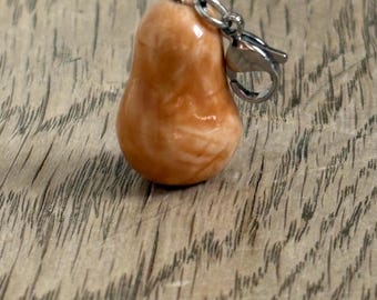Butternut Squash Porcelain Progress Keeper Charm for Knitting or Crochet