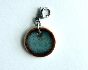 Blue Rutile Glazed Porcelain Progress Keeper for Knitting or Crochet