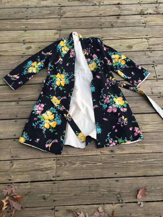 1930s, 1940s Rayon Robe Jacket Duster Coat