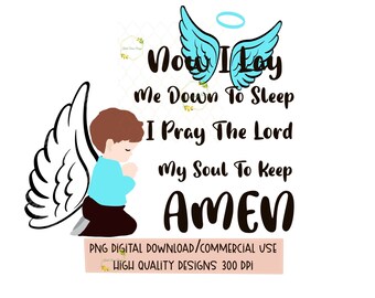 I Pray my soul to keep/kids prayer png/Faith/Bible Quote/Christian Sublimation/Bible Versus/PNG files/Sublimation Designs Downloads