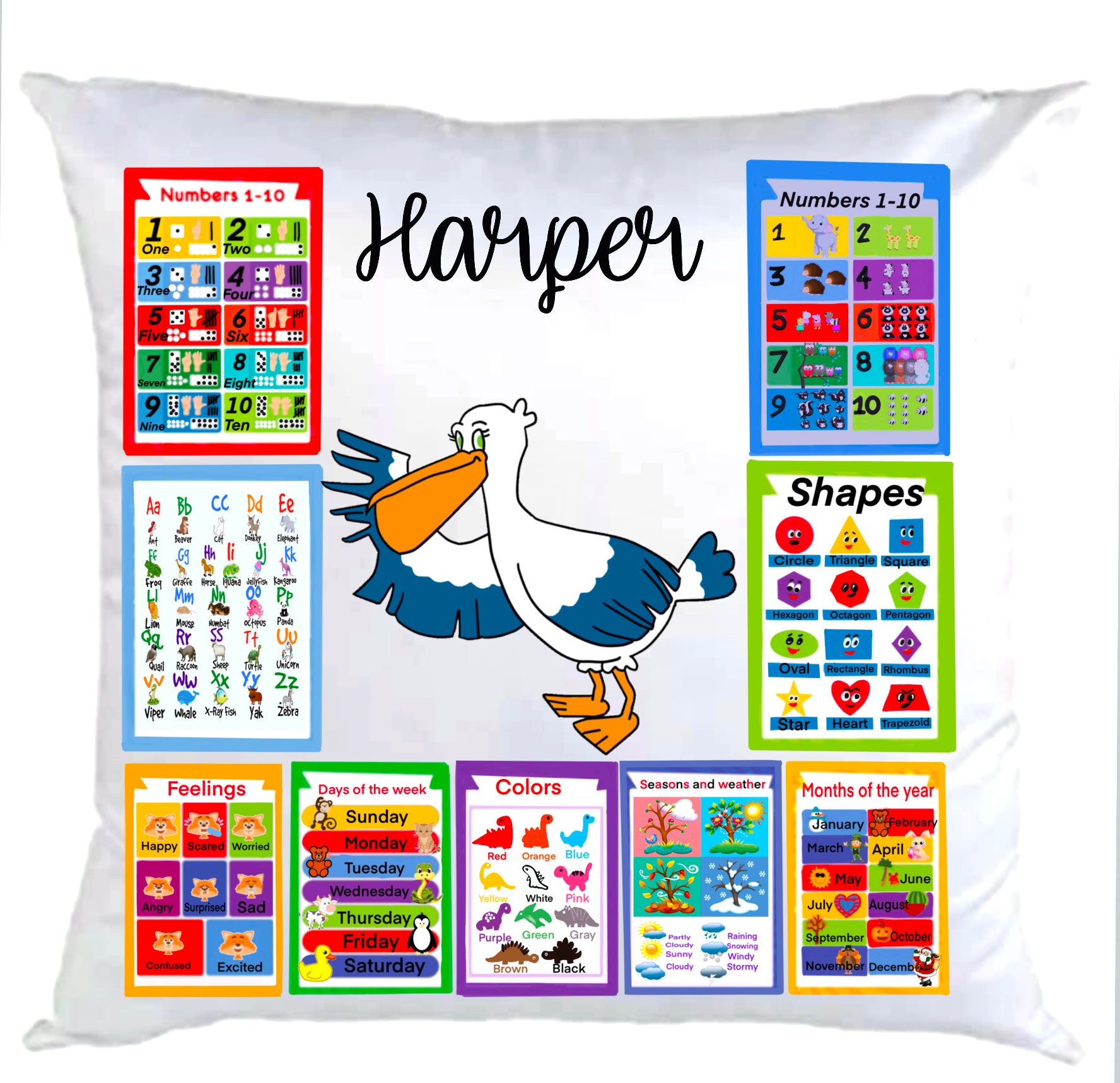 Learning pillow preschool learning pillow templatePillow Etsy