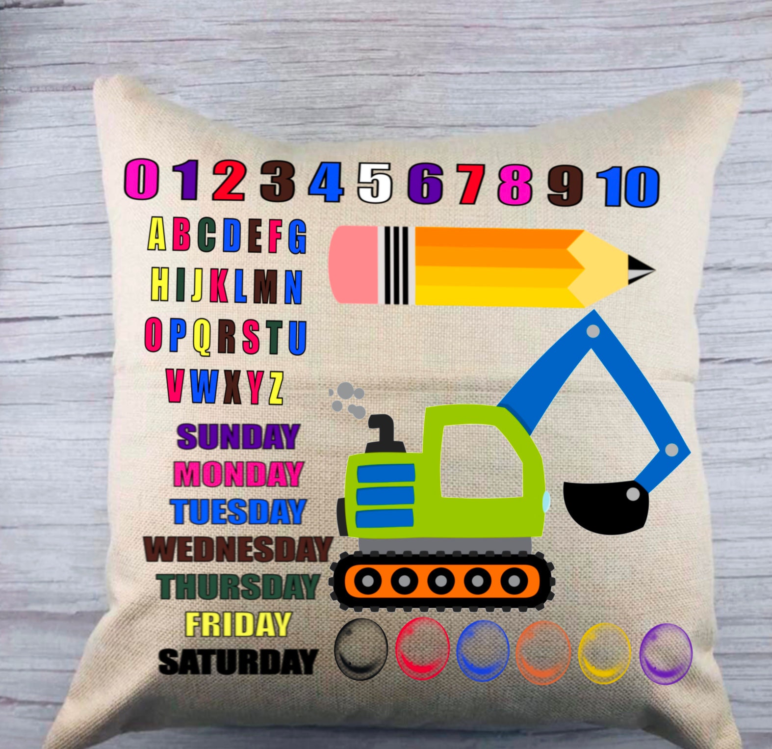 Learning pillow preschool learning pillow templatePillow Etsy