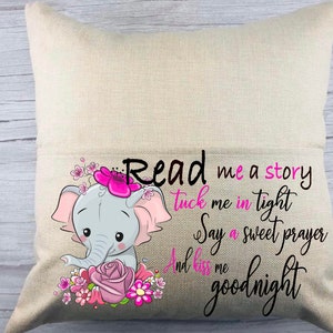 Elephant Sublimation pillow Design/Read Me A Story Pillow/Book Pocket Pillow Design