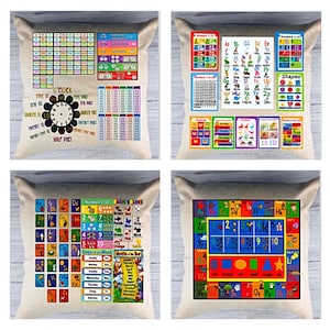 Preschool Learning pillows/Learning pillow png/Learning Templates for Kids on pillows/Sublimation Learning pillows (4)