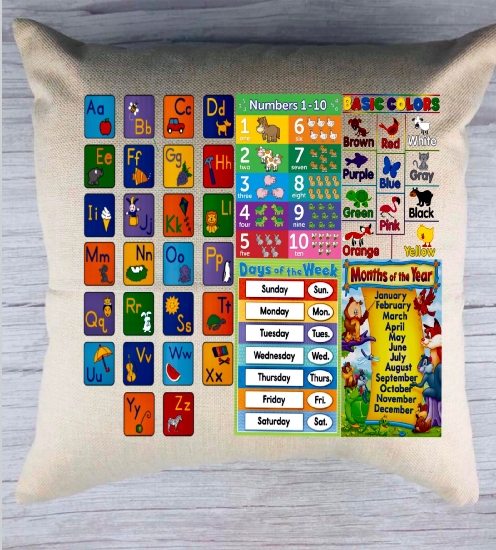 Learning pillow preschool learning pillow templatePillow Etsy