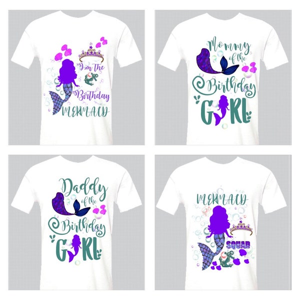 Mermaids Squad Shirt PNG - Group Birthday Shirts - Instant Download for DIY Crafts and Personalized Gifts