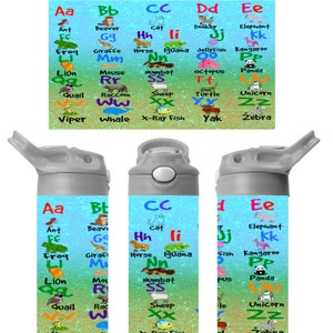 Kids flip top 12oz sippy cup Alfabet png kinderen grafische digitale download