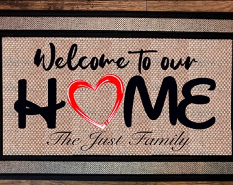 Bienvenido a nuestro hogar personalizar Doormat PNG Sublimación alfombra