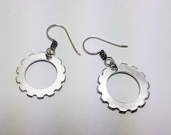 One Pair of Aluminum Earrings with Sterling Silver hooks