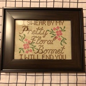 Firefly Pretty Floral Bonnet Cross Stitch Pattern - DIGITAL PDF ONLY