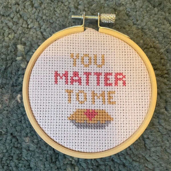 You Matter Waitress Musical finished cross stitch