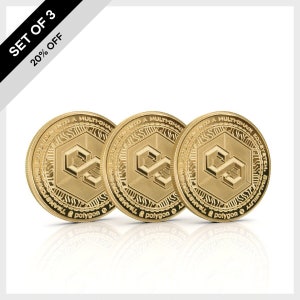 Polygon (MATIC) Set of 3 and 6 Bundles | Physical Crypto You Can HODL, Collect, Gift | Cryptocurrency Collectables by Cryptochips