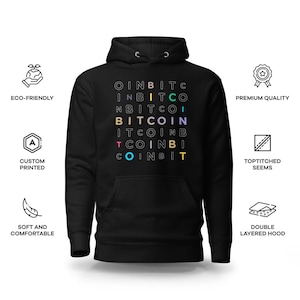 Bitcoin R01.23 Premium Hoodie | Organic Apparel for Crypto and NFT Enthusiasts | Bitcoin (BTC) Merch | Quality Eco-friendly Materials