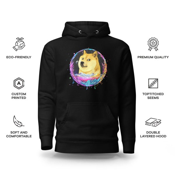 Doge Og.Op Premium Hoodie | Bio-Kleidung für Krypto- und NFT-Enthusiasten | Dogecoin (DOGE) Merch | Hochwertige umweltfreundliche Materialien