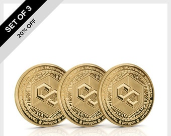 Polygon (MATIC) Set of 3 and 6 Bundles | Physical Crypto You Can HODL, Collect, Gift | Cryptocurrency Collectables by Cryptochips